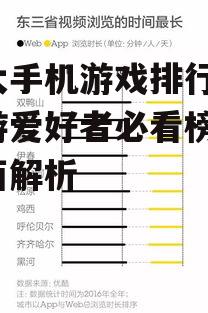 十大手机游戏排行榜，手游爱好者必看榜单-全面解析