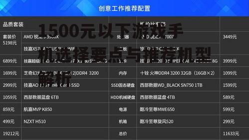 1500元以下游戏手机选择要点与推荐机型解析