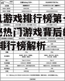 手机游戏排行榜第一,揭秘热门游戏背后的秘密-排行榜解析