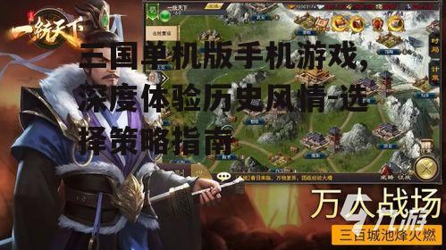 三国单机版手机游戏,深度体验历史风情-选择策略指南