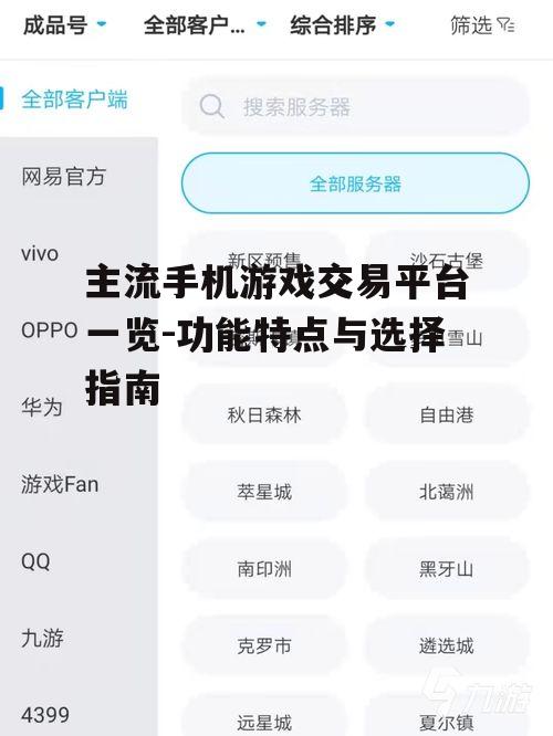 二、垂直类手机游戏交易平台