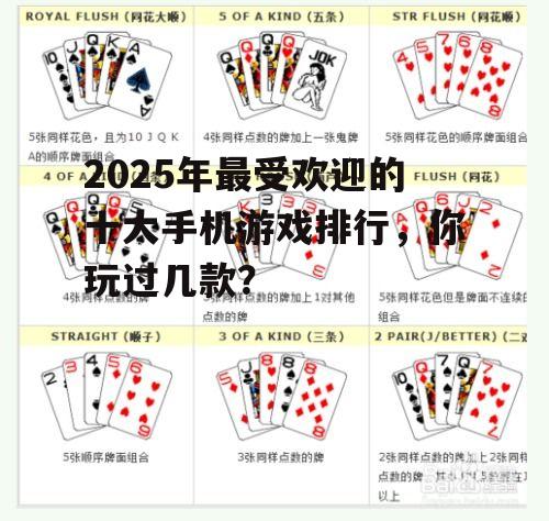 2025年最受欢迎的十大手机游戏排行,你玩过几款?