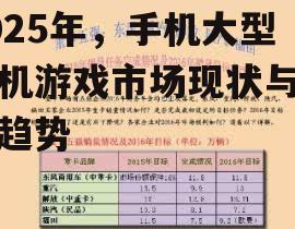 2025年，手机大型单机游戏市场现状与未来趋势