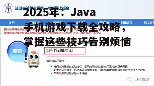 三、Java手机游戏下载注意事项
