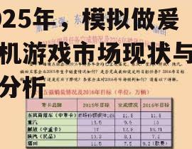 2025年，模拟做爰手机游戏市场现状与趋势分析