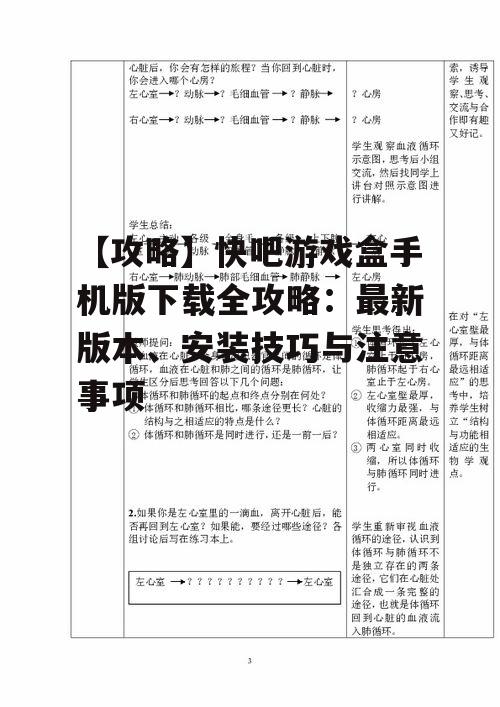 【攻略】快吧游戏盒手机版下载全攻略：最新版本、安装技巧与注意事项