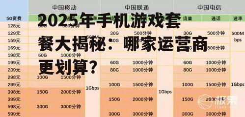 2025年手机游戏套餐大揭秘：哪家运营商更划算？