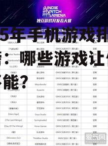 副标题3:创意独立游戏排行榜