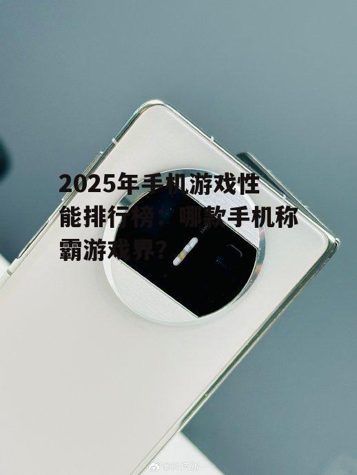 2025年手机游戏性能排行榜：哪款手机称霸游戏界？