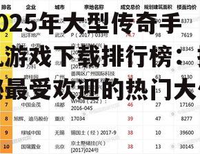 2025年大型传奇手机游戏下载排行榜：揭秘最受欢迎的热门大作