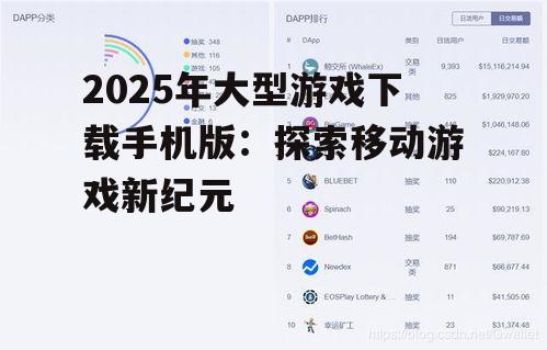 2025年大型游戏下载手机版:探索移动游戏新纪元