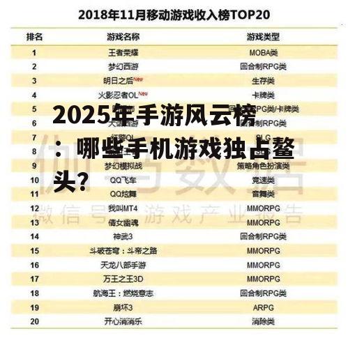 2025年手游风云榜:哪些手机游戏独占鳌头?