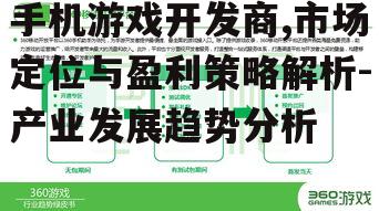 手机游戏开发商,市场定位与盈利策略解析-产业发展趋势分析