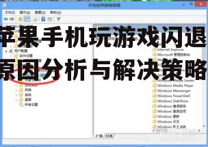 苹果手机玩游戏闪退-原因分析与解决策略