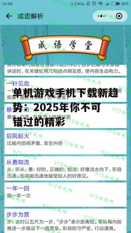 副标题2：单机游戏多样化选择