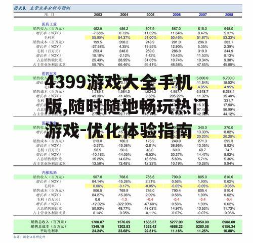 4399游戏大全手机版,随时随地畅玩热门游戏-优化体验指南