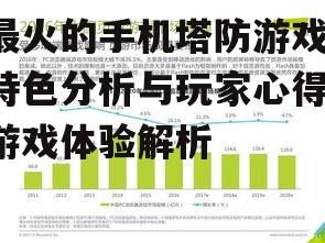最火的手机塔防游戏,特色分析与玩家心得-游戏体验解析