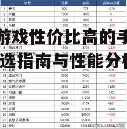 玩游戏性价比高的手机,挑选指南与性能分析