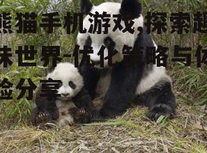 熊猫手机游戏,探索趣味世界-优化策略与体验分享
