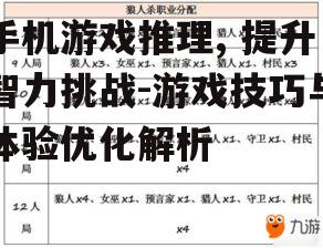 二、提升推理游戏技巧的秘诀