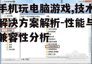 三、游戏兼容性与优化