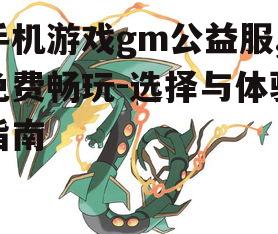 三、gm公益服中的游戏策略