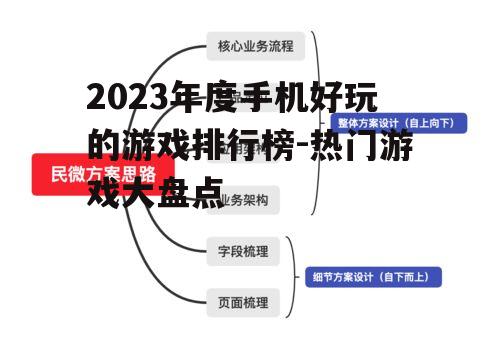2023年度手机好玩的游戏排行榜-热门游戏大盘点