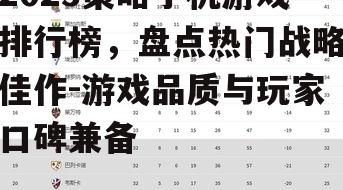 2023策略手机游戏排行榜，盘点热门战略佳作-游戏品质与玩家口碑兼备