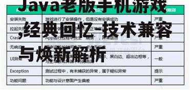 二、Java老版手机游戏的兼容性问题