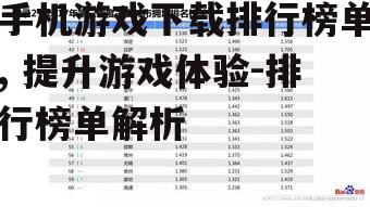 三、排行榜单中的新趋势