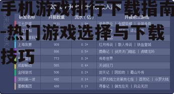 二、热门游戏类型分析