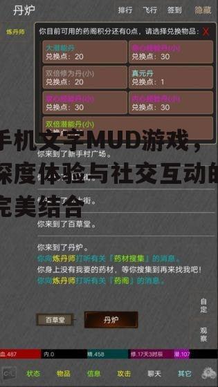 手机文字MUD游戏，深度体验与社交互动的完美结合