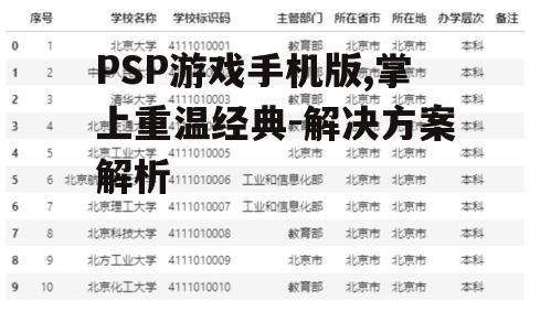 三、如何获取手机版PSP游戏