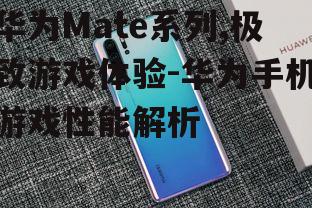 三、华为P系列手机的游戏性能