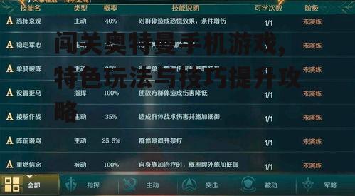 三、技能搭配与升级策略