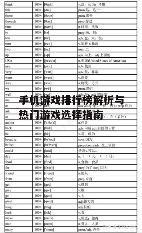 三、如何根据排行榜选择游戏