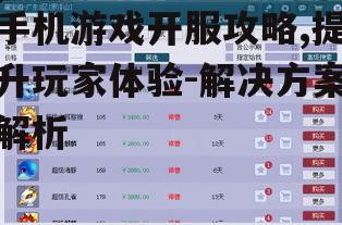 四、开服后的运营维护