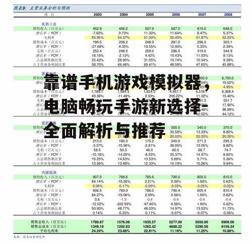 靠谱手机游戏模拟器，电脑畅玩手游新选择-全面解析与推荐
