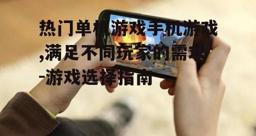 热门单机游戏手机游戏,满足不同玩家的需求-游戏选择指南