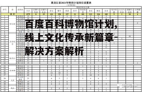 四、博物馆计划的教育普及功能