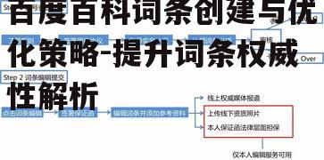 百度百科词条创建与优化策略-提升词条权威性解析
