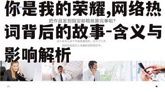 你是我的荣耀,网络热词背后的故事-含义与影响解析