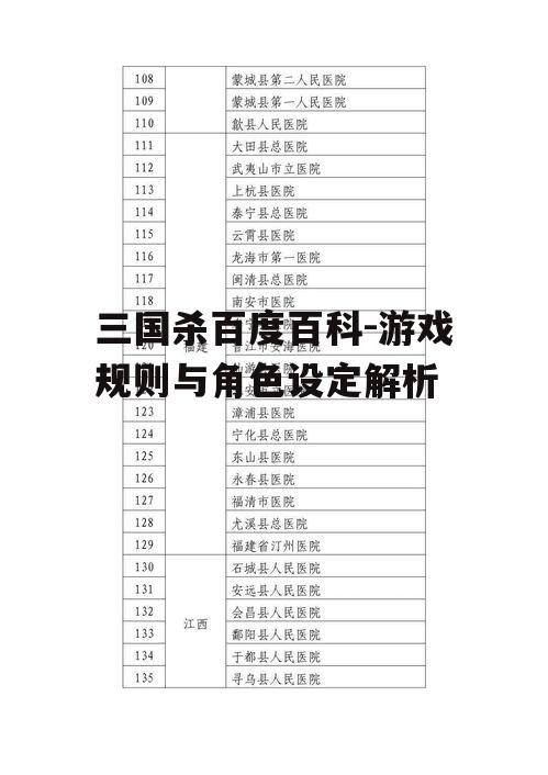 二、三国杀游戏规则概述