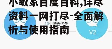 二、小敏家百度百科的内容结构