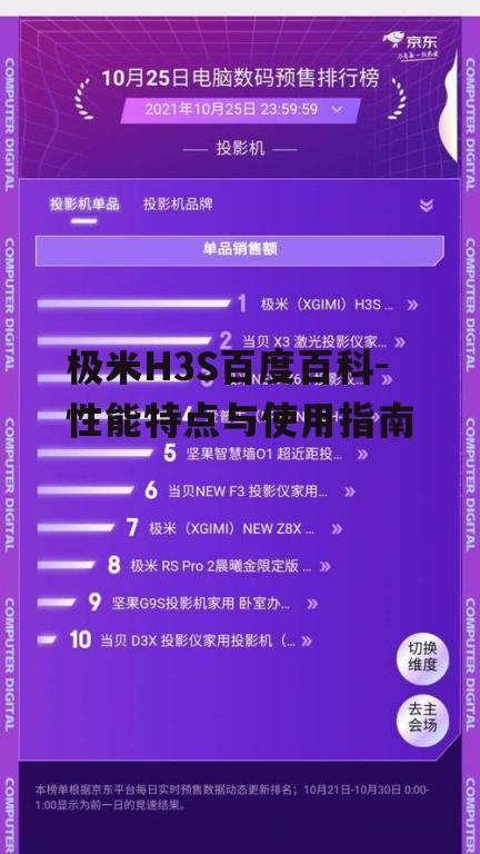极米H3S百度百科-性能特点与使用指南