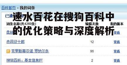 四、搜狗百科编辑技巧