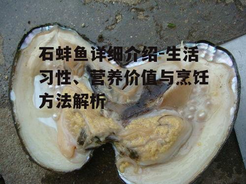三、石蚌鱼的养殖方法