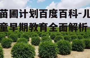 二、苗圃计划的目标与意义