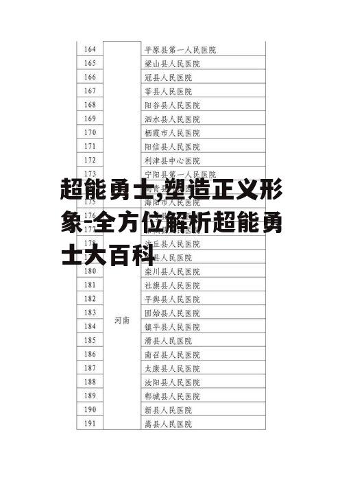 二、超能勇士的特点与分类