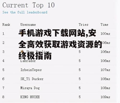 主流手机游戏下载网站对比分析